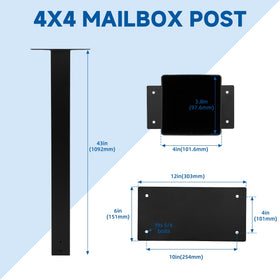 Pontuss 43-inch heavy-duty mailbox post drainage holes preventing water buildup