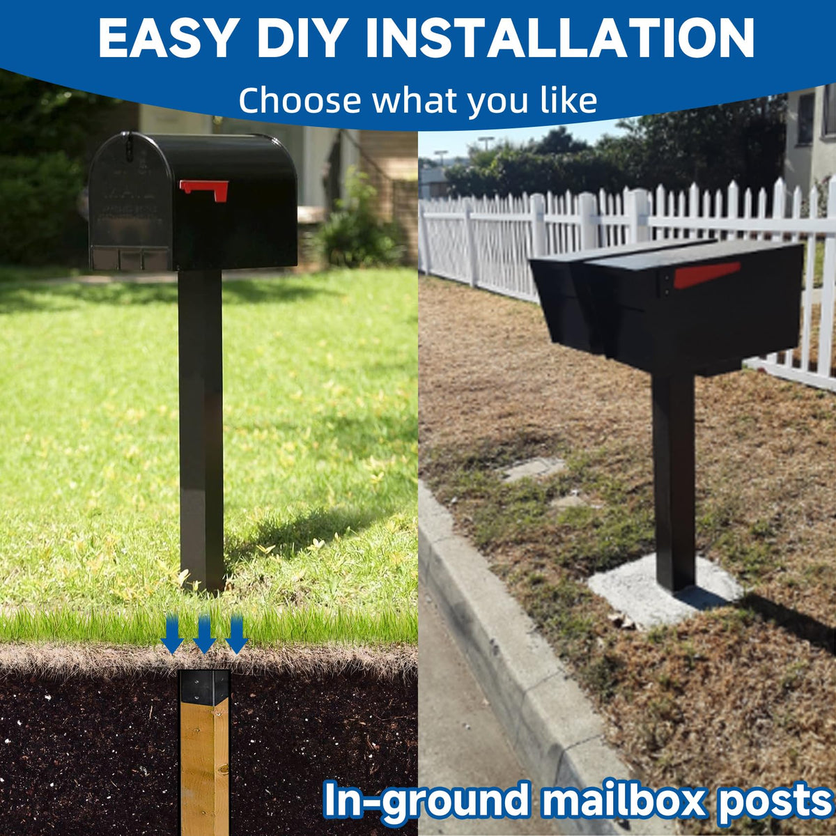 Pontuss 43-inch heavy-duty mailbox post top 12x6 dimension supporting standard mailboxes