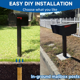 Pontuss 43-inch heavy-duty mailbox post top 12x6 dimension supporting standard mailboxes