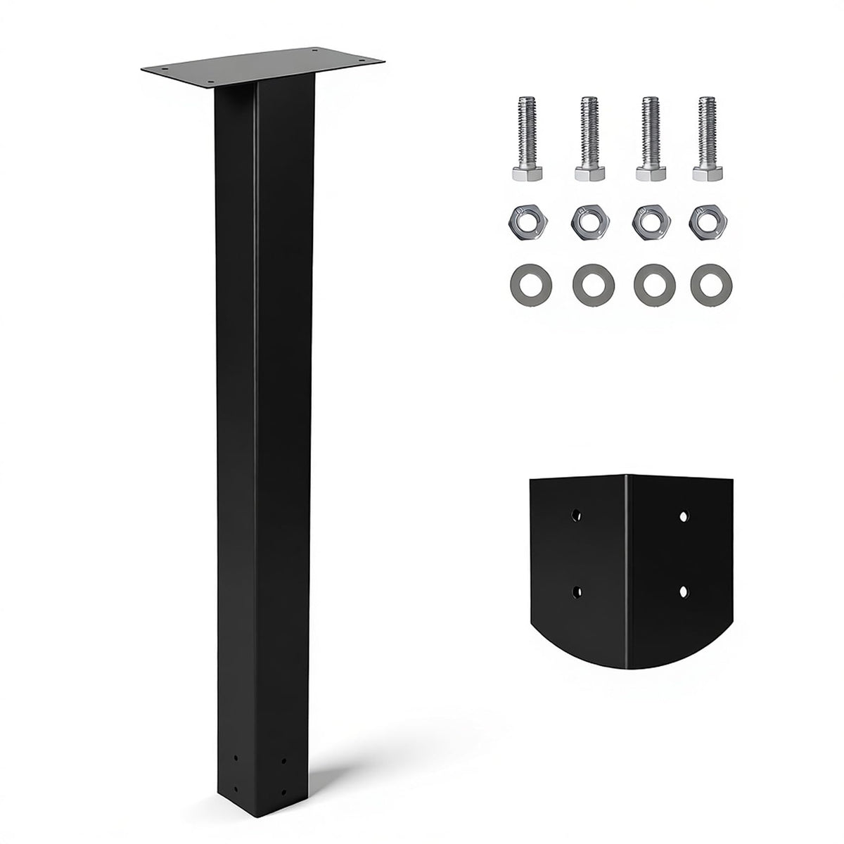 Pontuss 43-inch heavy-duty mailbox post side view showing sturdy galvanized steel for lasting curb appeal