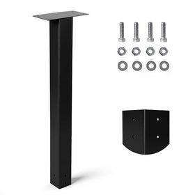 Pontuss 43-inch heavy-duty mailbox post side view showing sturdy galvanized steel for lasting curb appeal