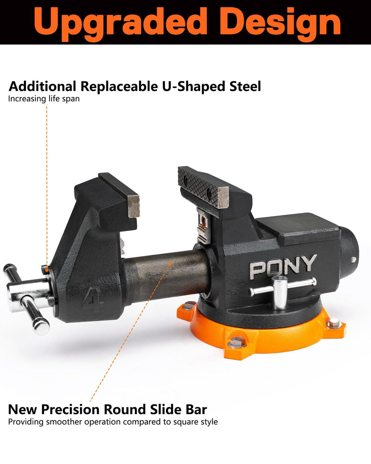 High-strength ductile iron body withstands strong clamping and heavy workloads