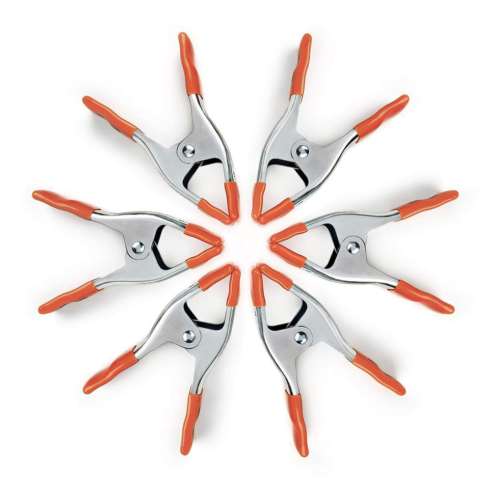 PONY 6-inch heavy-duty spring clamps set front view showing solid grip for woodwork