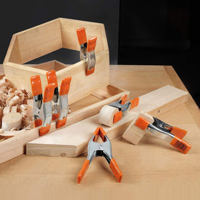 PONY 6-inch heavy-duty spring clamps set jaws closeup highlighting precise pressure area