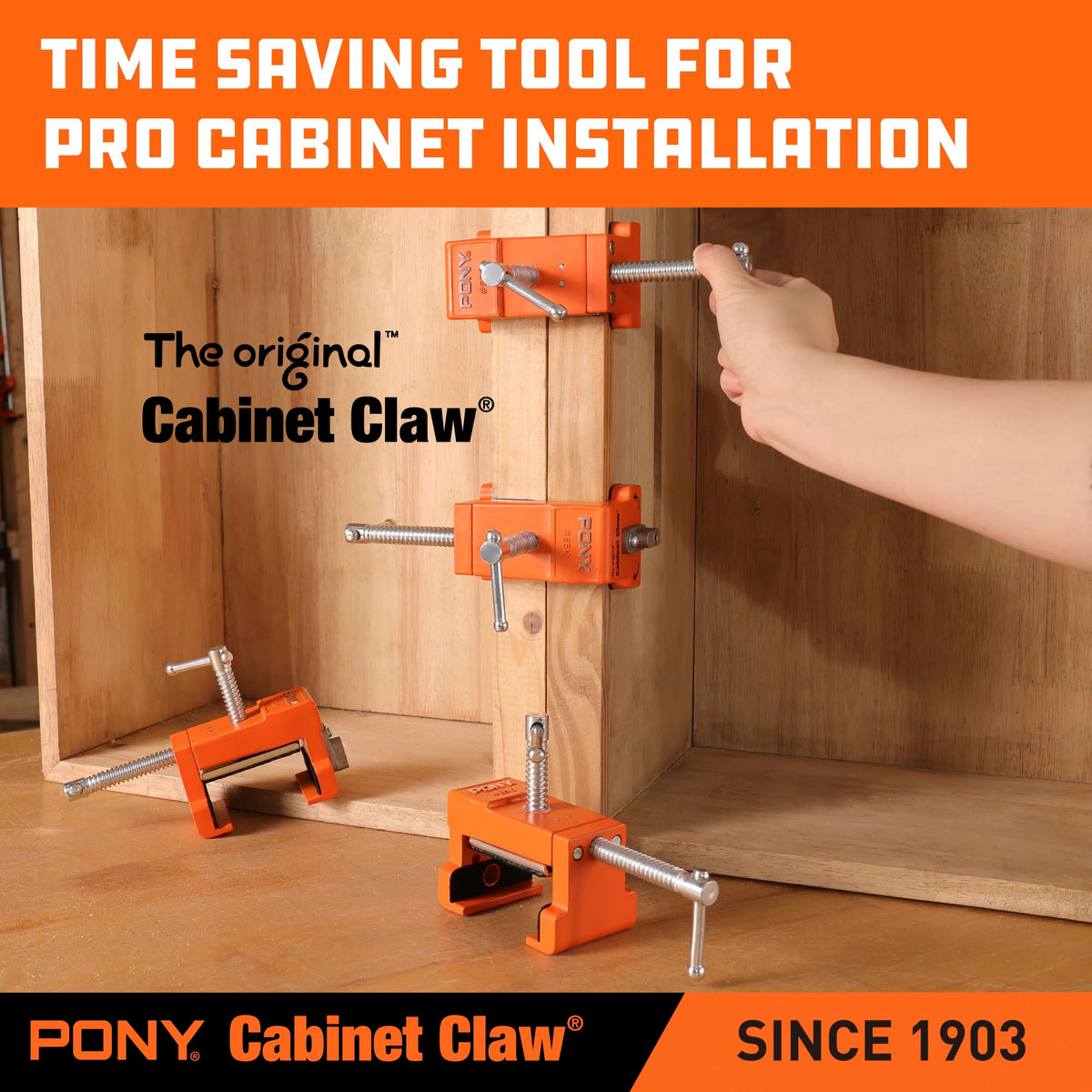 PONY 8510 cabinet claw installation process speeds up professional results.