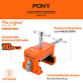PONY 8510 pilot-hole drill guide ready for screws.