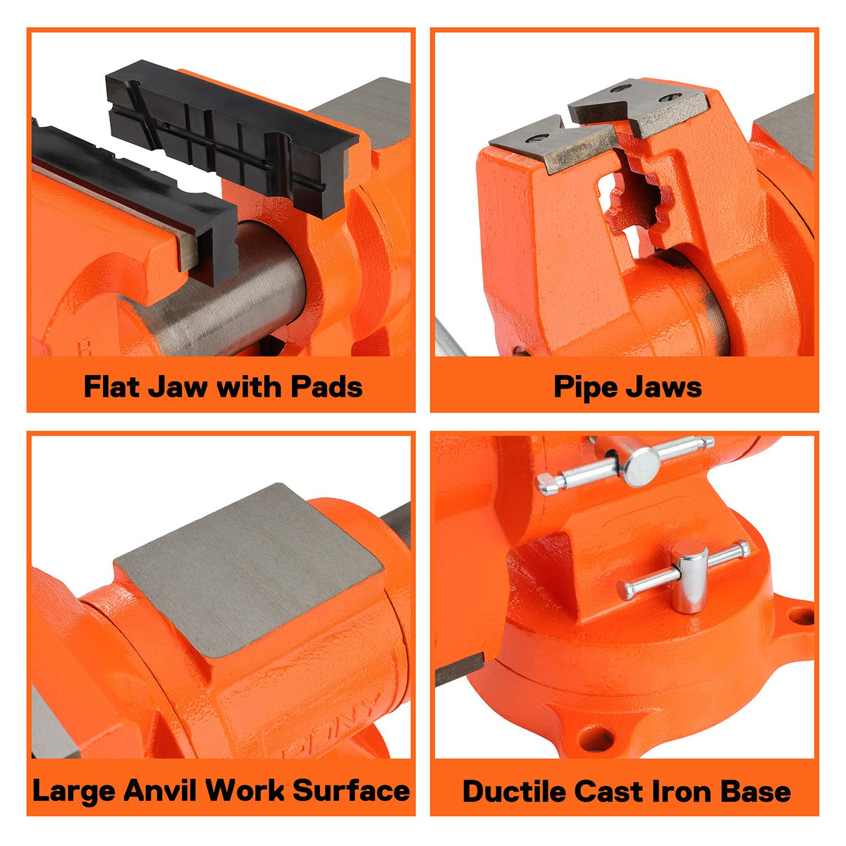 PONY bench vise 5-inch opening for larger workpieces