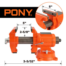 PONY bench vise with anvil surface for shaping and forming tasks