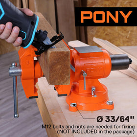 PONY bench vise ductile cast iron base adds stability
