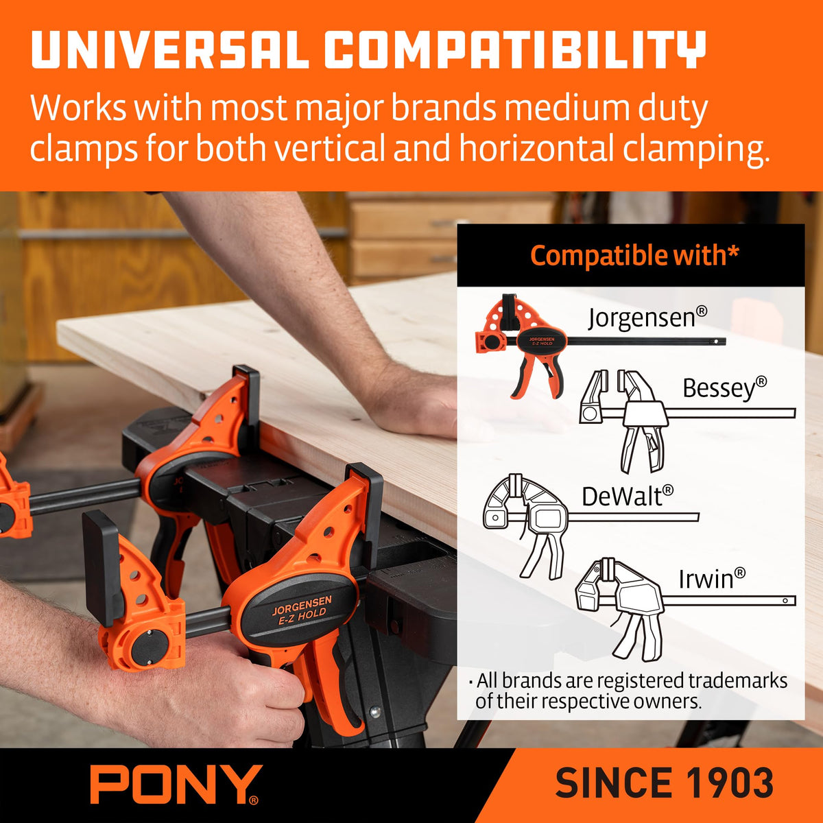PONY collapsible design for easy transport and storage.