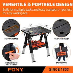 PONY compact 31 by 25 inch footprint suitable for tight spaces.