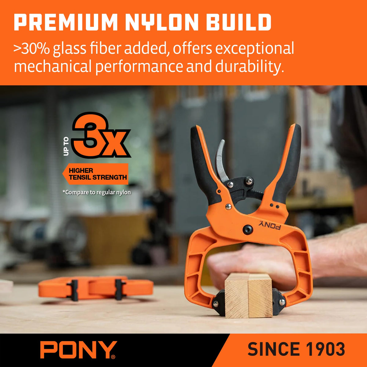 PONY ergonomic handles for comfortable one-handed operation