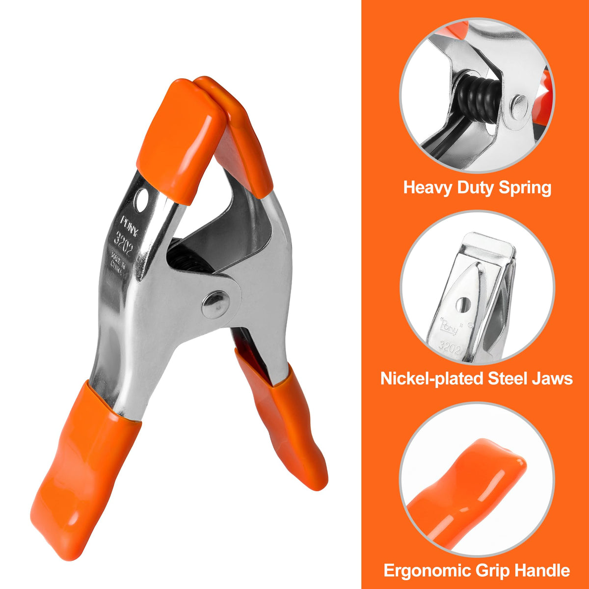PONY 4-inch clamp highlighting protective tips for delicate surfaces