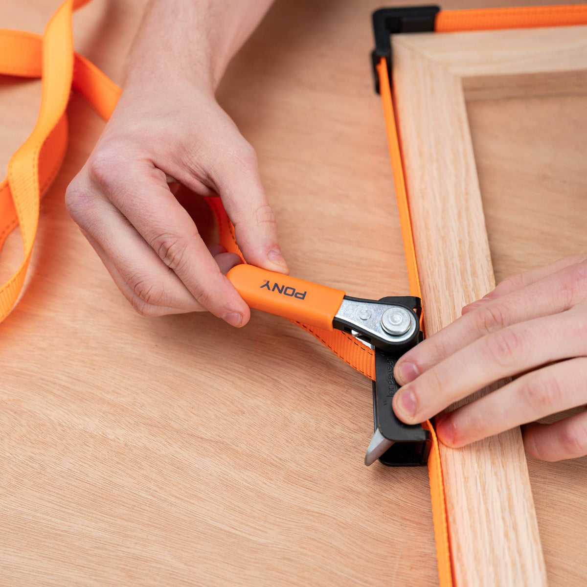 PONY Jorgensen 1215 in-use clamp holds cabinets or frames tight without slipping