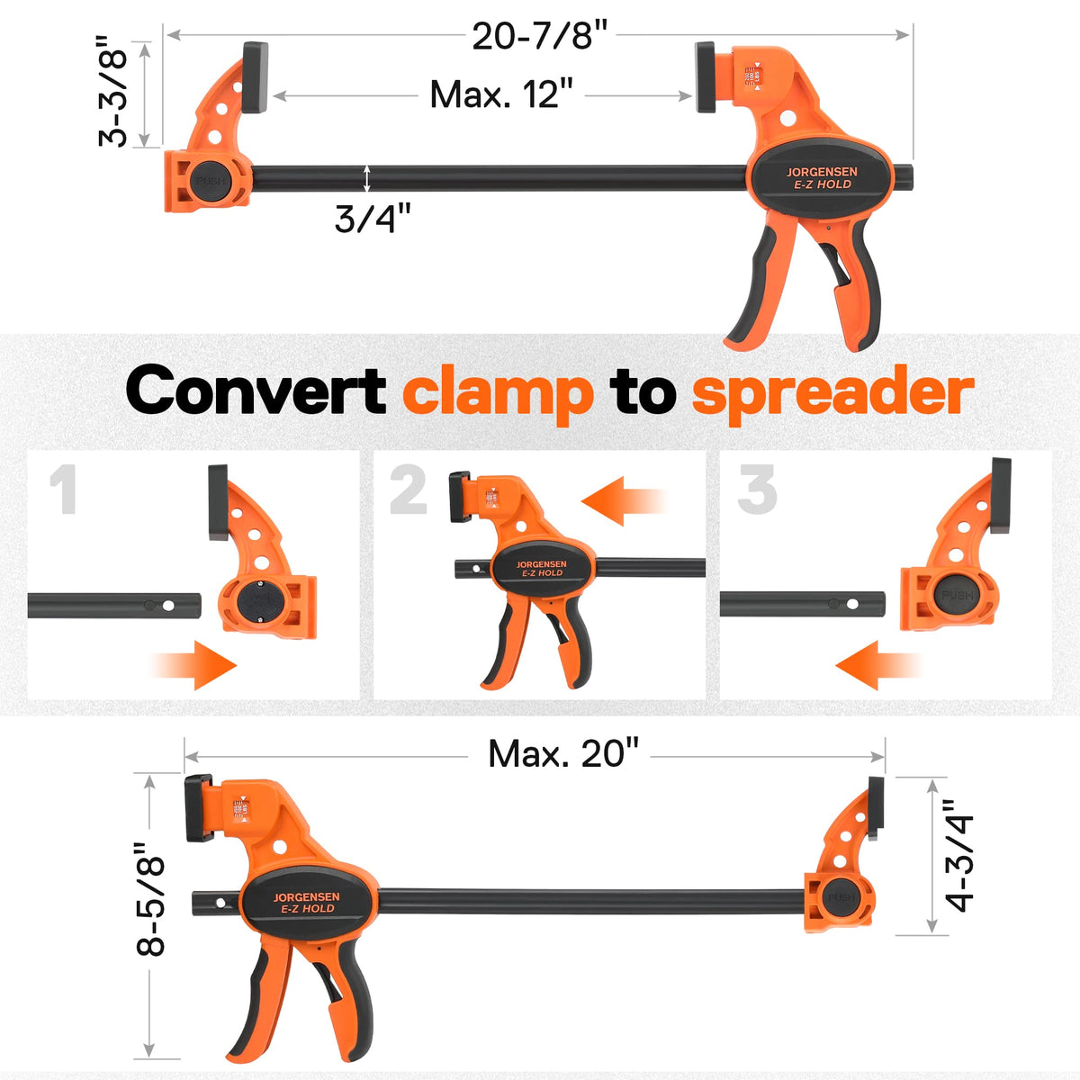 PONY Jorgensen clamp force display highlights load monitoring.