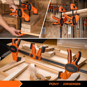 PONY Jorgensen throat depth 3-3/8in provides tight work clearance.