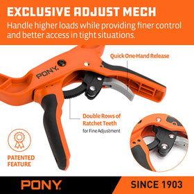 PONY ergonomic handles offer comfortable grip and reduced hand fatigue during long sessions.
