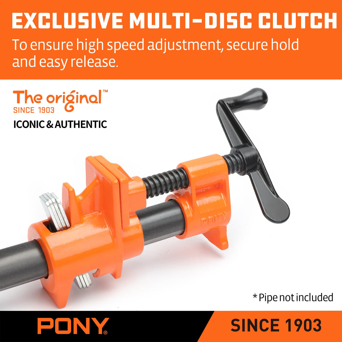 PONY Original clamp with ergonomic handle and spring mechanism