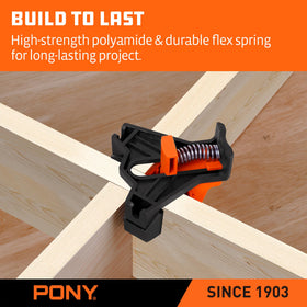 PONY versatile corner clamp for frames, shelves, drawers, and small projects.