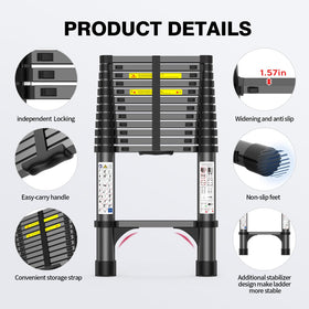 POONO wide rungs 1.56 inches for comfortable standing while you work.