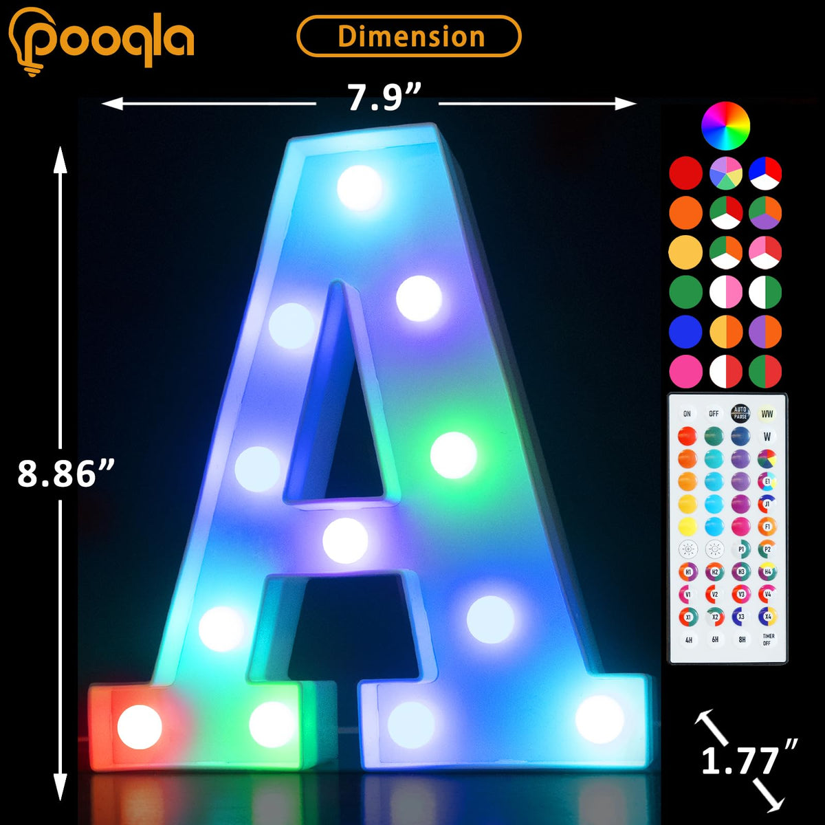 Pooqla illuminated alphabet display adds ambiance for family gatherings and celebrations.