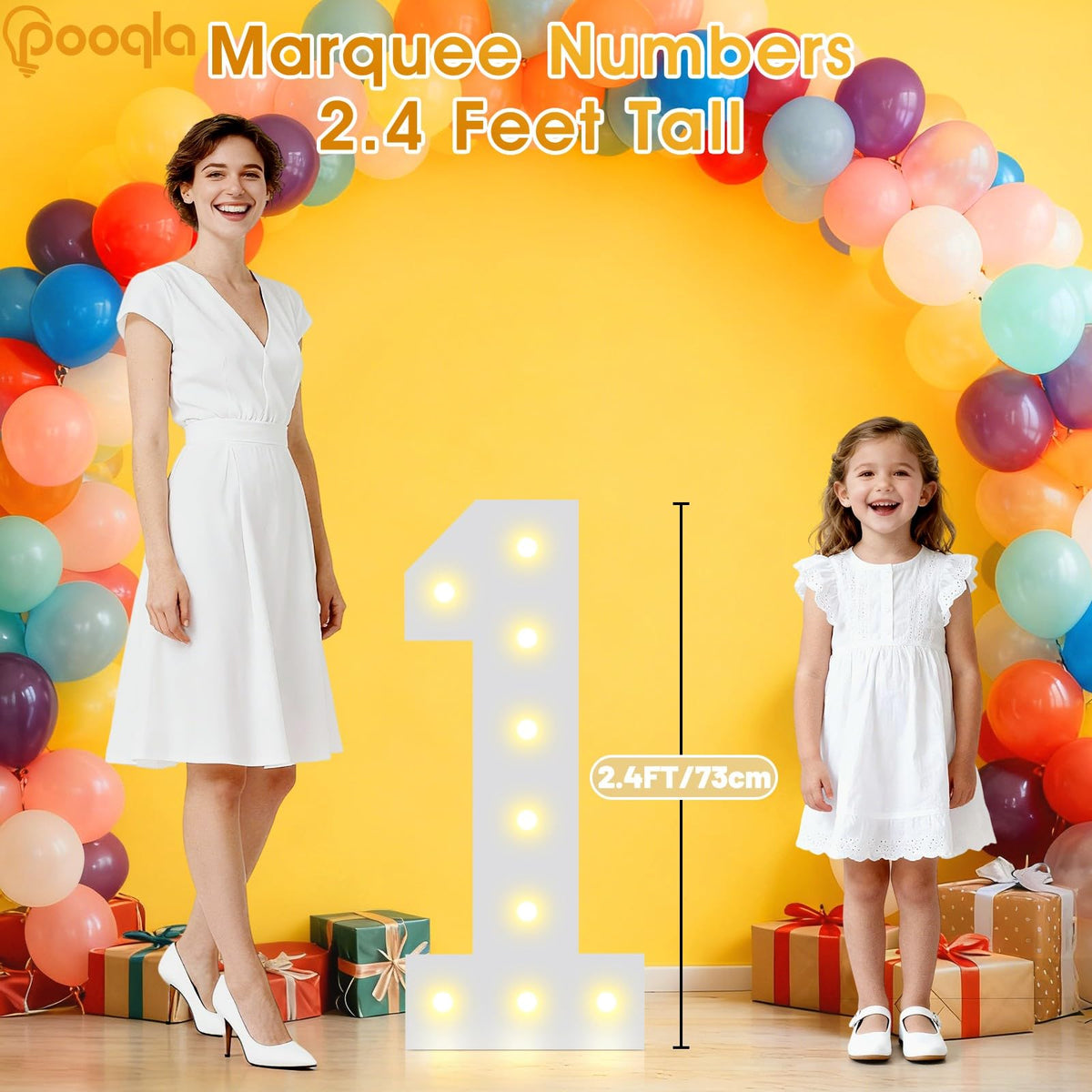 Pooqla battery-powered LED numbers provide flexible placement