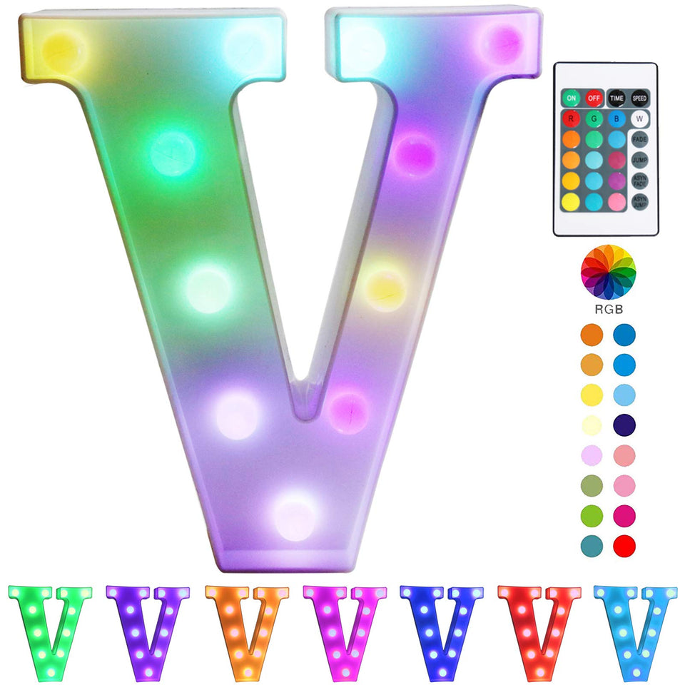 Pooqla marquee light with remote enables quick color changes for ambiance.