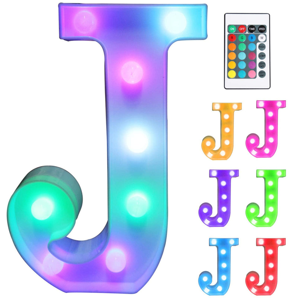 Pooqla colorful LED marquee letters with remote illuminate vibrant wall displays for festive home decor.