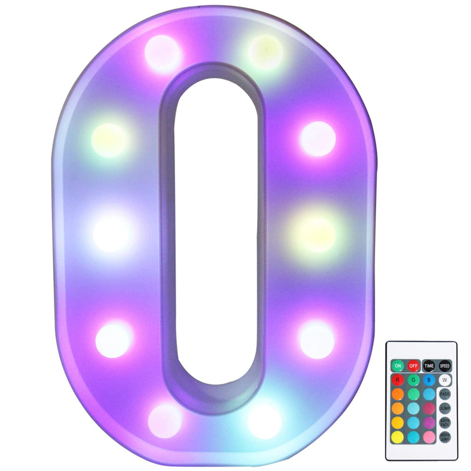 Pooqla colorful marquee letter O LED light adds playful multicolor decor for celebrations.