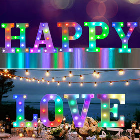 Pooqla marquee letters mounted wall-hung or freestanding for flexible display.