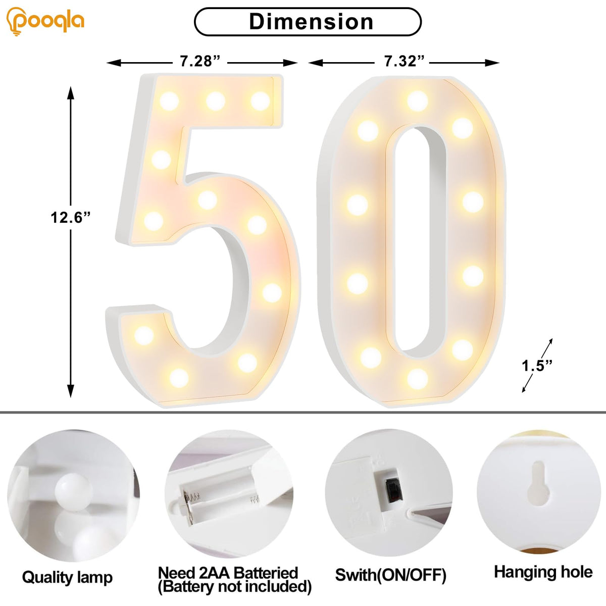 Pooqla light-up numbers on a table centerpiece creating photo-friendly ambiance.