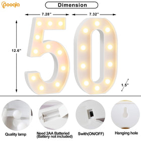 Pooqla light-up numbers on a table centerpiece creating photo-friendly ambiance.