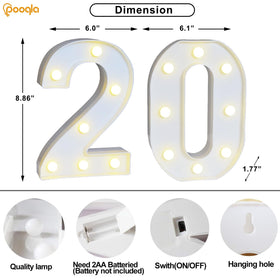 Two-piece 20th birthday signs allow flexible DIY configurations for themed parties.