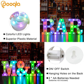 Pooqla wall-mount or stand marquee light for versatile placement.