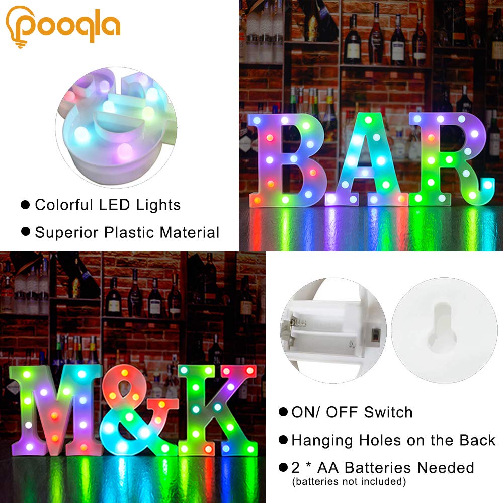 Pooqla wedding decor letters provide soft illumination and ambiance