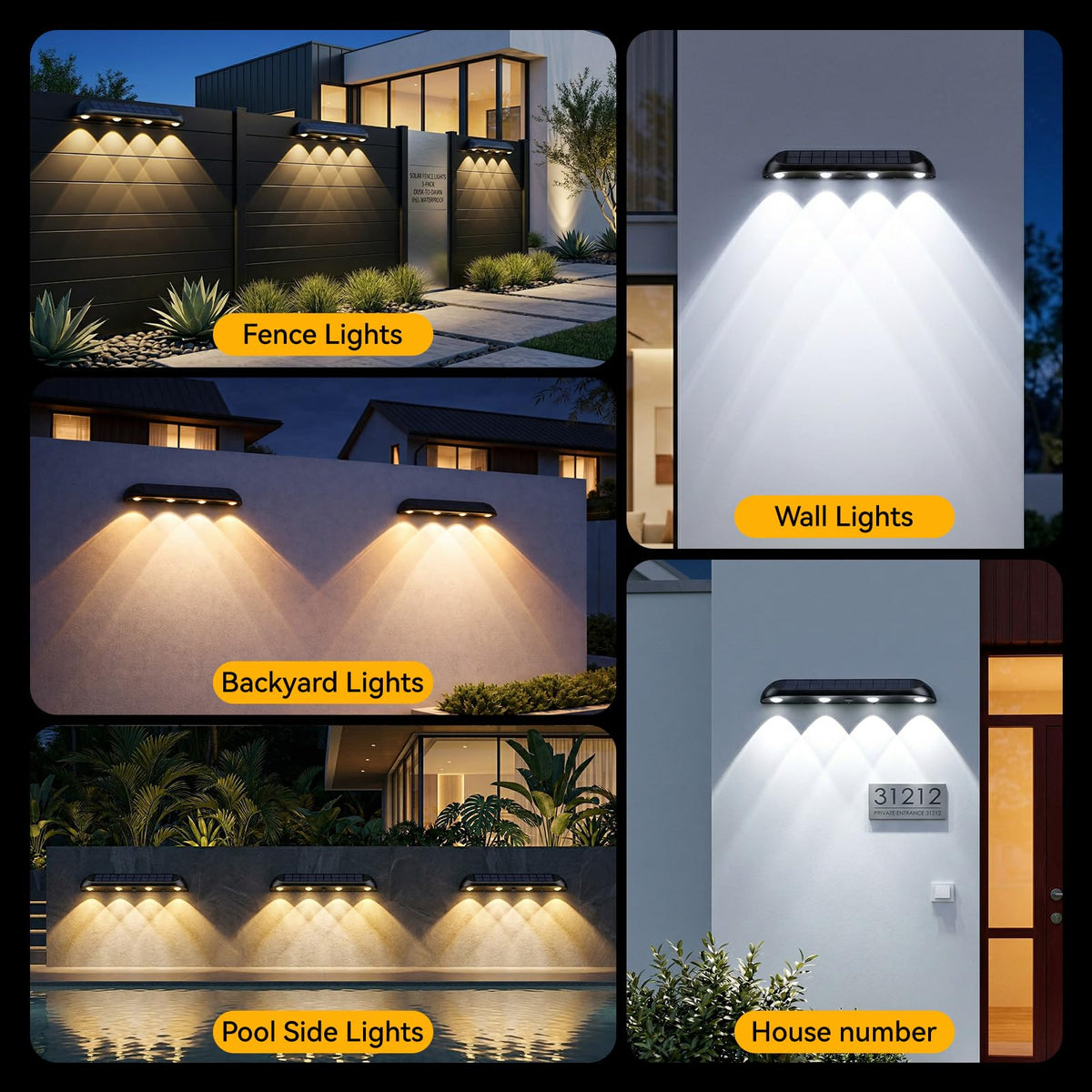 POOWUUDT outdoor lighting enhances backyard paths and deck areas safely.