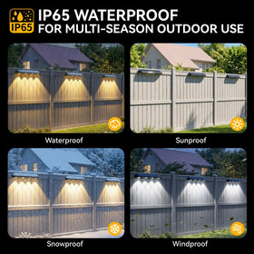 POOWUUDT fence light offers warm neutral and cool white options for mood.