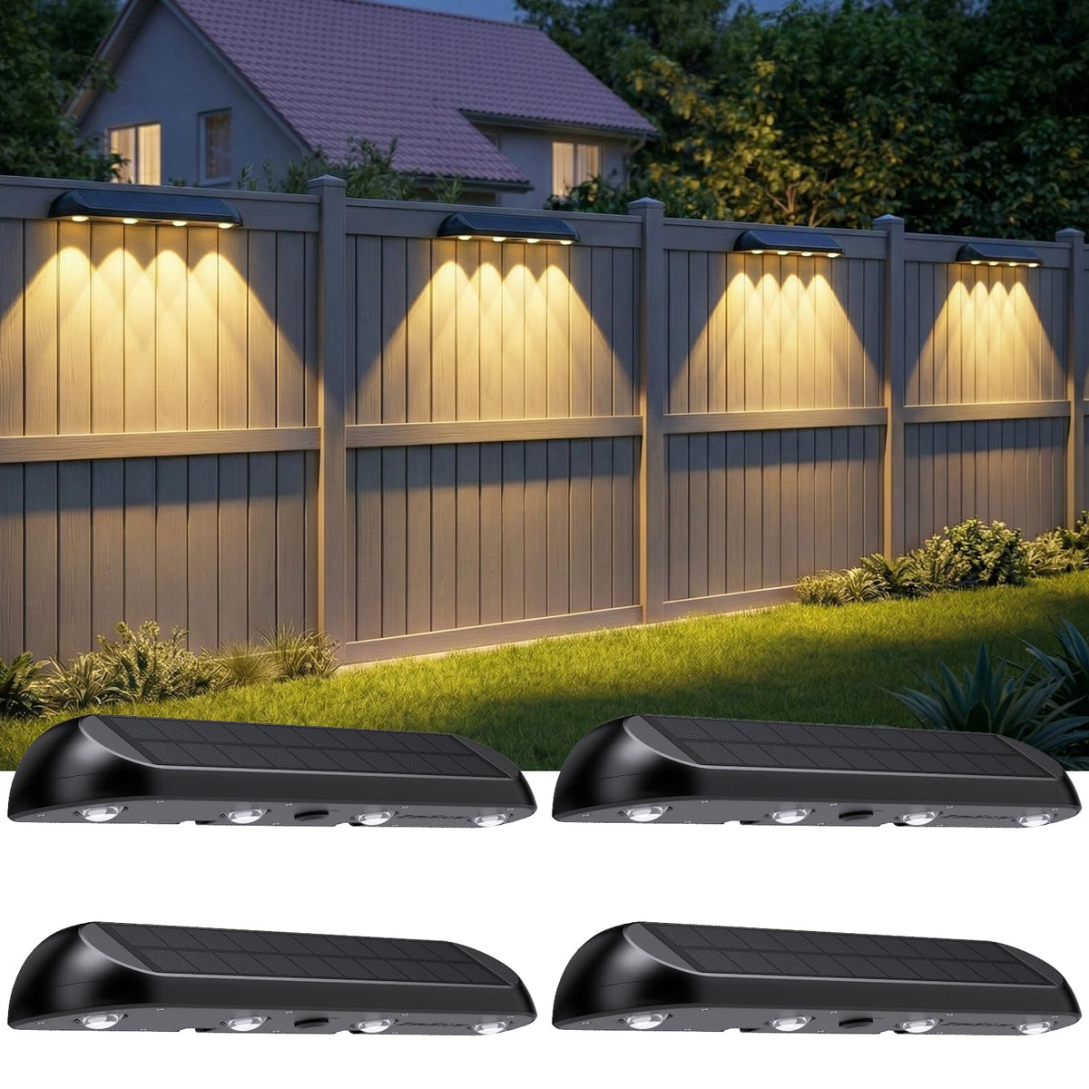 POOWUUDT solar fence light with wide beam improves porch visibility at night.