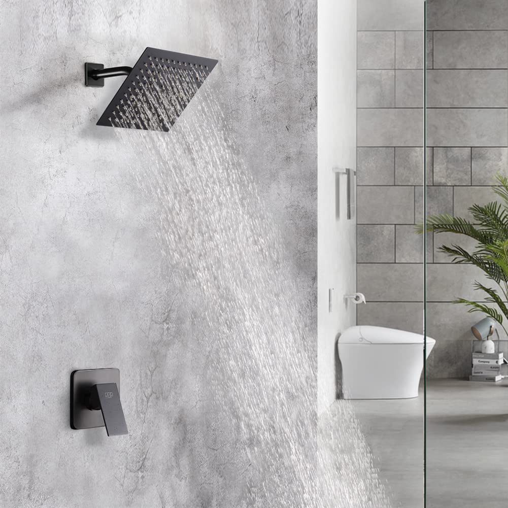 POP SANITARYWARE matte black shower arm for precise water direction