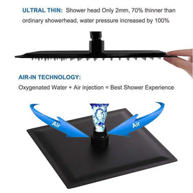 POP SANITARYWARE matte black shower trim kit with universal 1/2-inch NPT