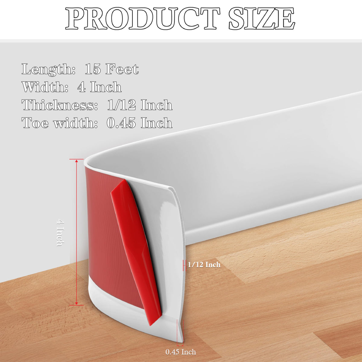 POPAKAN vinyl baseboard trim durable and easy to clean in kitchens and baths.