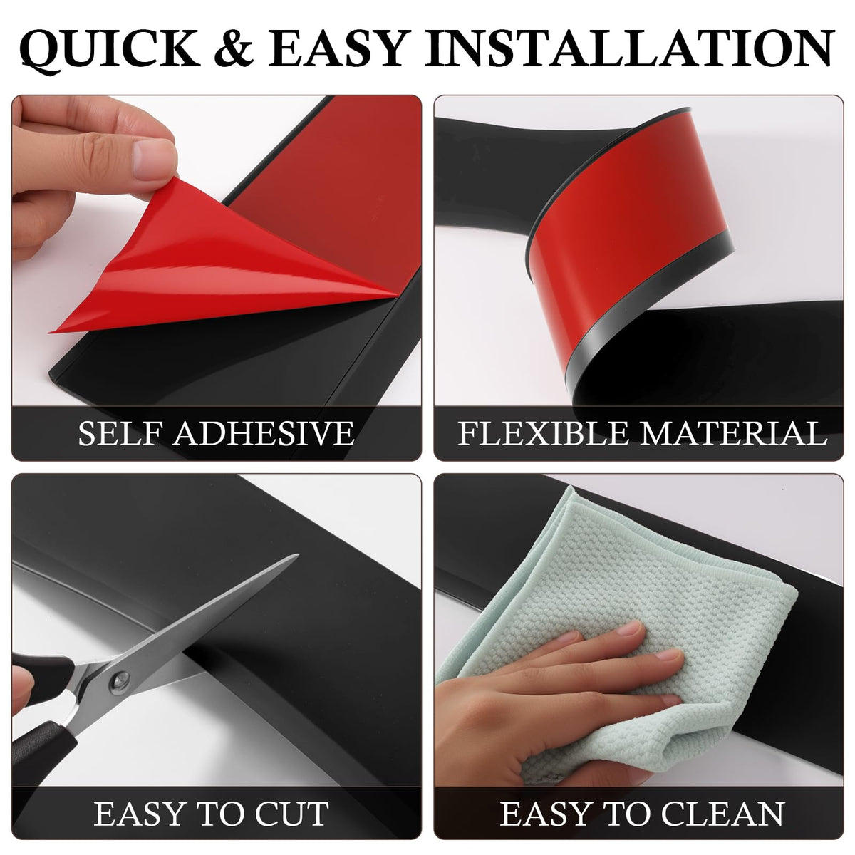 POPAKAN toe-design baseboard close-up hides gaps for neat edges.