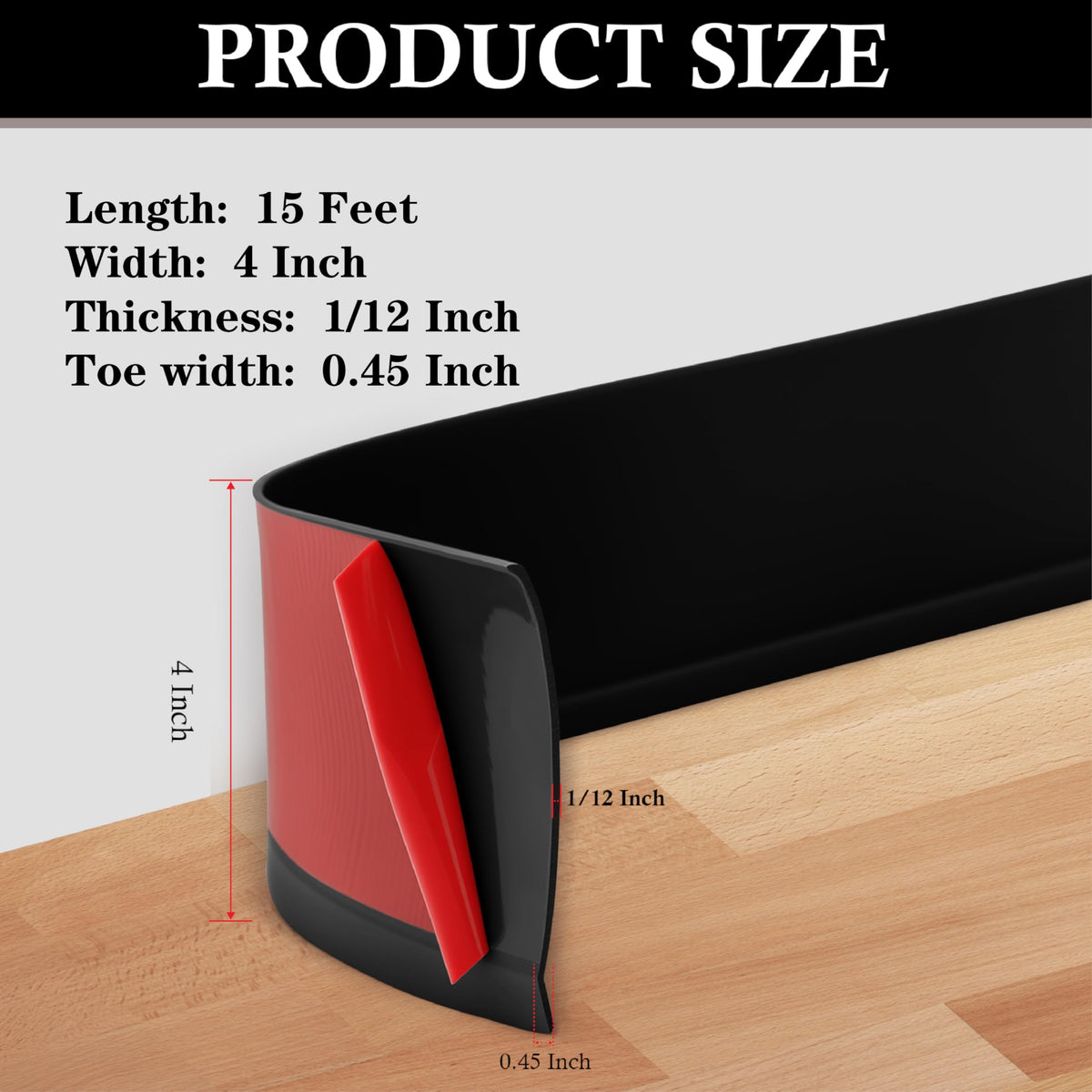 POPAKAN vinyl wall base protects walls and floors from scuffs.