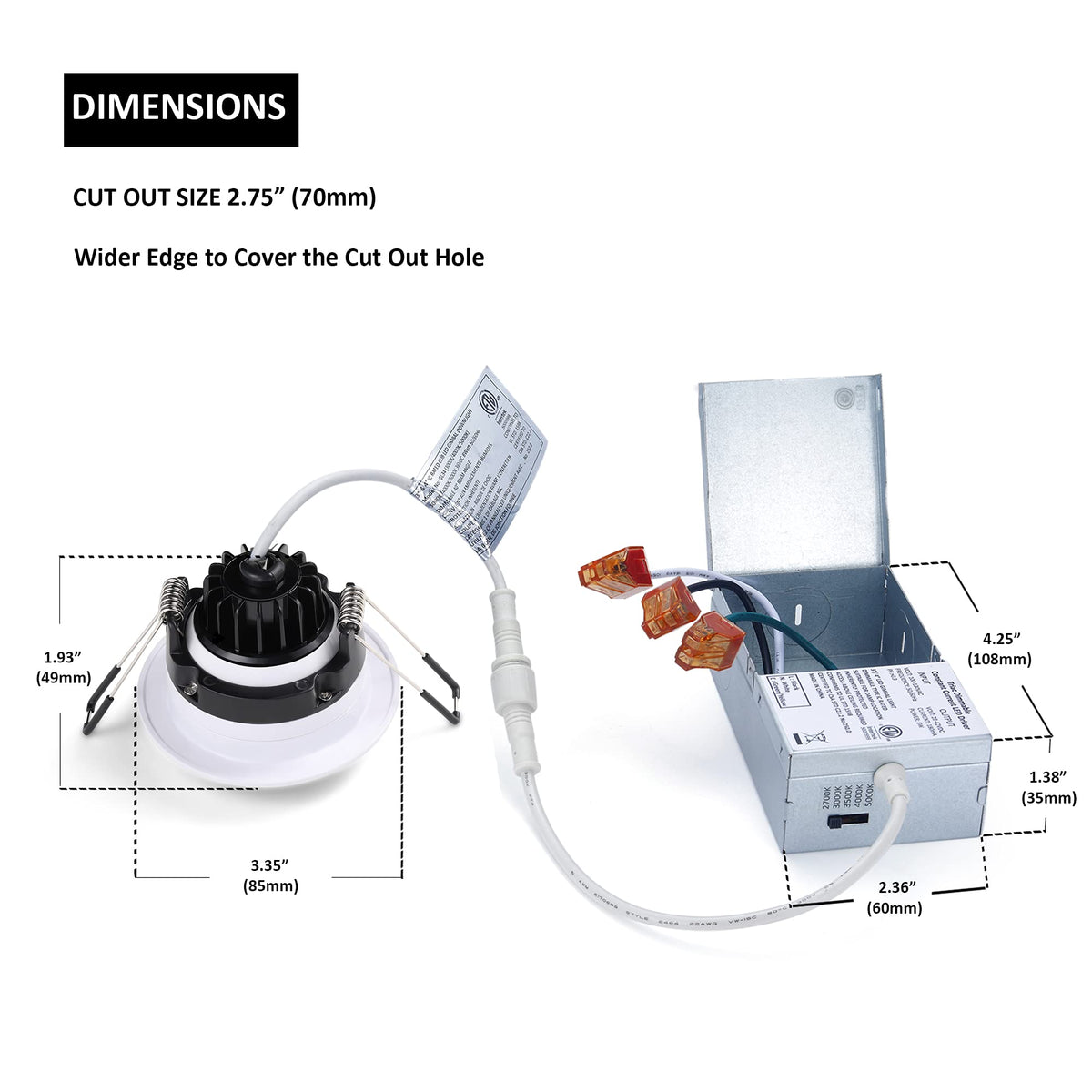 POPANU easy-install downlight with junction box for quick ceiling retrofit