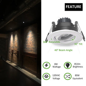 POPANU five CCT switchable downlight from 2700K to 5000K for ambience control