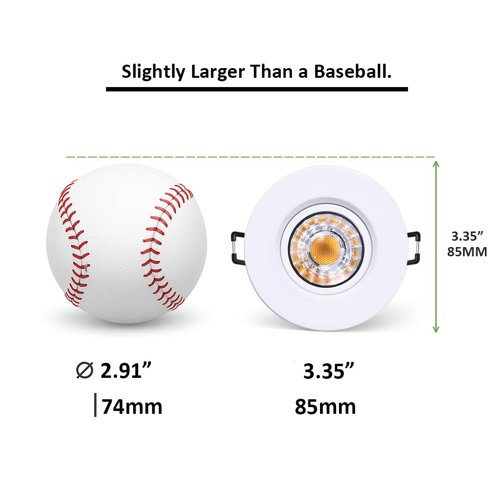 POPANU recessed downlight with 360-degree eyeball rotation and 30-degree tilt for precise aim