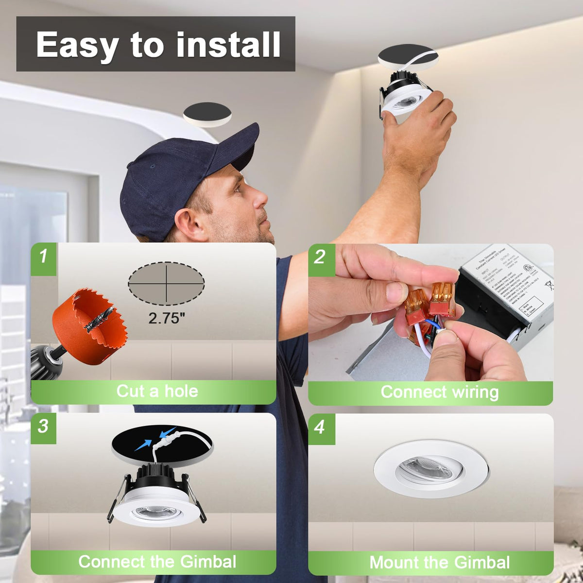 POPANU triac-dimmable recessed downlight for smooth, flicker-free dimming