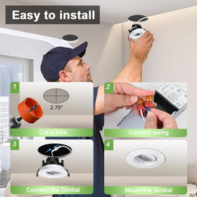 POPANU triac-dimmable recessed downlight for smooth, flicker-free dimming
