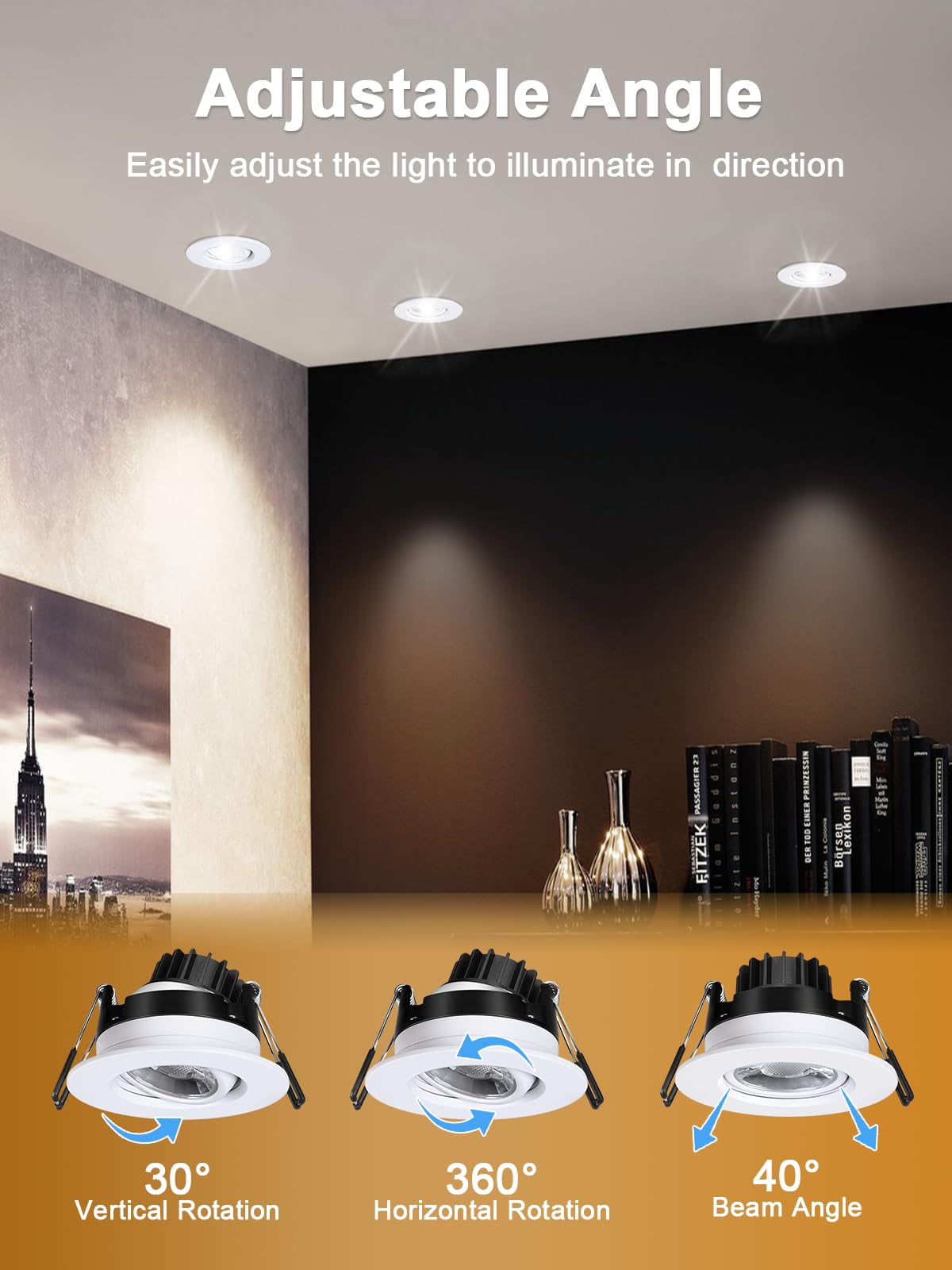 POPANU white round trim downlight with clean, modern look