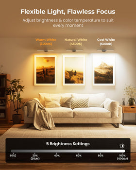 PopoIron fixture showcasing natural, warm, and cool ambiance options.